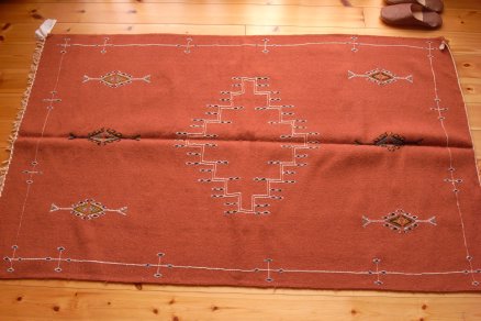 画像: モロッコ手織りラグ１７　赤茶