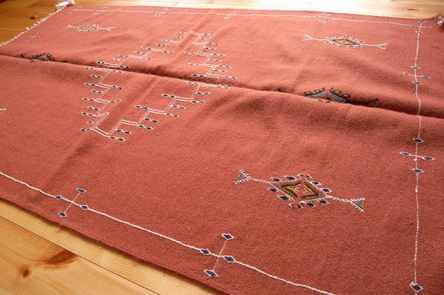 画像1: モロッコ手織りラグ１７　赤茶